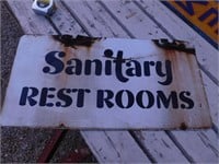Sanitary Restrooms sign