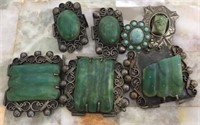 Vintage Mexican Jade On Silver