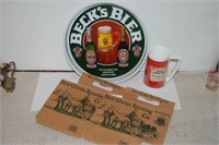 BECK Beer Tray and Bud, New Glarus