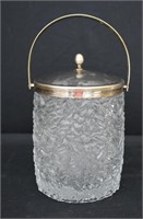 Victorian Glass Biscuit Barrel / Cracker Jar