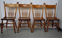 4 pcs Vintage Pressback Dining Chairs
