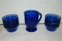 Blue Cup and 8 Dishes