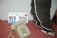 Vintage Phone, Plates, and Shoe Caddy