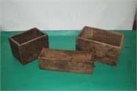 Three Vintage Wooden Boxes