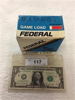 Vintage full box of Federal 25/12 GA game load