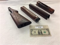 Vintage Remington  butt stock end and  three