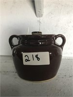 Vintage Ceramic Jar With Lid and Handles Good