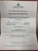 FOUR GREEN FEES WITH CARTS
