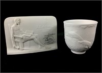 Lladro Collectors Society Porcelain Plaque & Cup