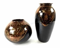 (2) Signed Studio Art Pottery Vases
