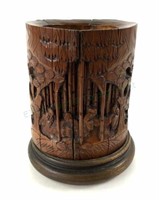 Antique Chinese Carved Bamboo Brush Pot