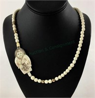 Carved Ivory Necklace **local Only**