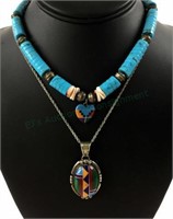 (2) Native American Sterling Silver Necklaces