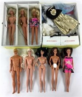 Vintage Barbie Dolls, Clothes, Trunk