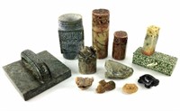Chinese Carved Stone Figurines, Stamp Seals