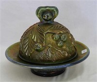 Acorn Burrs butter dish - green