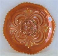Scroll Embossed 9" plate - marigold