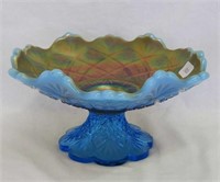 File & Fan ruffled compote - blue opal