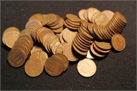 Lot of 100 Unsearched Mixed Date Wheat Cents