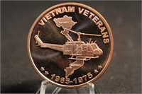 Vietnam Veterans Comm .999 1oz Copper Round