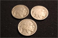 1936 P, D, S Buffalo Nickels