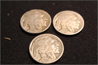 1935 P, D, S Buffalo Nickels