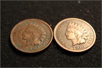 1901 and 1906 Indian Head Cent Coins