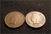 1891 and 1900 Indian Head Cent Coins