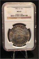 1882-CC Morgan Silver Dollar Coin NGC MS63