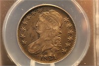 1821 Bust Half Dollar Graded EF-45 Details