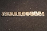 Sterling Silver WWII Widen Panel Bracelet
