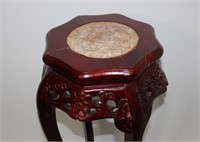 MAHOGANY FERN STAND WITH MARBLE TOP