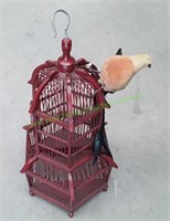 Decorative Red Wooden Bird Cage