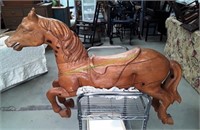 Hand-Carved Wooden Carousel  Horse