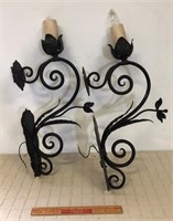 EARLY HEACY CAST IRON CANDLE SCONCES