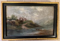 1800'S COUNTRY SIDE SCOTTISH PAINTING