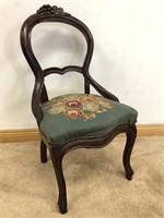 ANTIQUE BALLON BACK ACCENT CHAIR