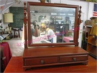 willett cherry chest-top mirror with drawers
