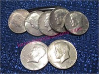 (5) 1967 & (2) 1969 kennedy halves (40% silver)