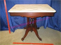 nice victorian walnut-marble parlor table (1of2)