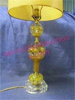 nice old st. clair paperweight table lamp & shade
