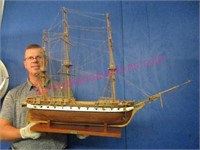 vintage clipper ship & stand (29" tall x 36" long)