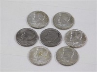 Five Kennedy 40% silver half dollars 1967 & 1968