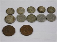 Twelve United States of America Filipinas coins,