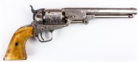 Firearm Colt 1851 Navy .36 Engraved Silver / Ivory