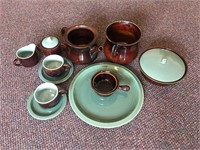 Red Wing Village Green Dishes