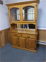 Wooden Lighted China Hutch- Two Piece