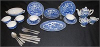 Lot of Miniature Childs Blue Willow Dishes