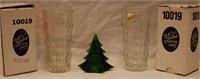 2 Tiara Glass Vases and a Christmas Tree