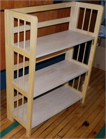 Contemporary Blonde Wood Folding Bookcase